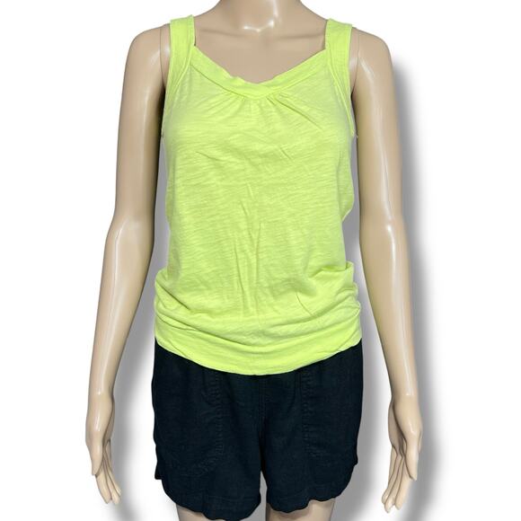 Maurices Womens Tank Top Shirt Sleeveless Pullover V Neck Neon Yellow XS - Picture 1 of 10